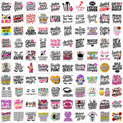 Beauty T-Shirt Designs for Print-On-Demand | Glam Apparel PNG Bundle