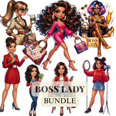 Boss Lady Clipart Bundle | 500 PNG Designs for T-Shirts, Mugs & POD