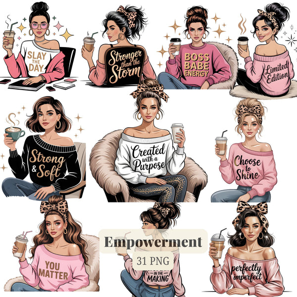 Boss Lady Clipart Bundle | 500 PNG Designs for T-Shirts, Mugs & POD
