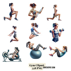 200+ Girls Gym & Fitness Designs Mega Bundle | Workout PNG SVG