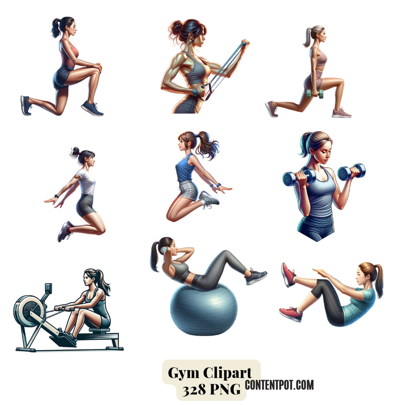 200+ Girls Gym & Fitness Designs Mega Bundle | Workout PNG SVG