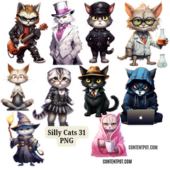 200 Adventure Cats Clipart Designs | Cute Cat Apparel PNG Bundle