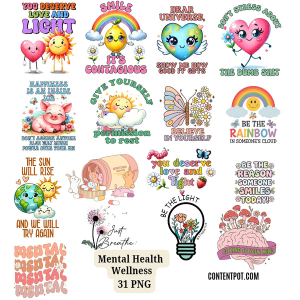 100 Mental Health Clipart Design Bundle