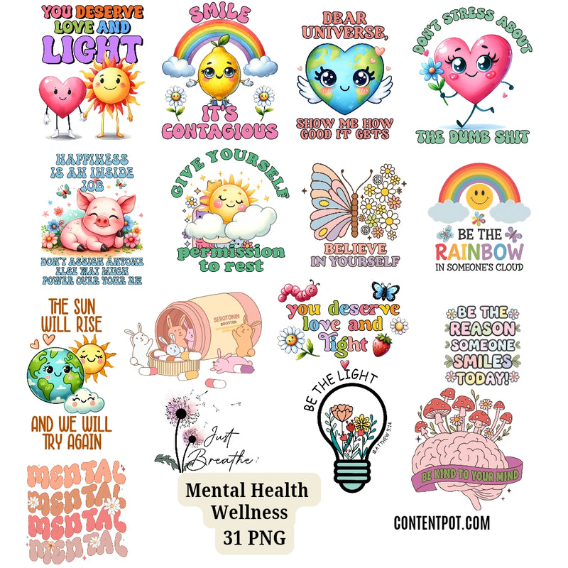 100 Mental Health Clipart Design Bundle