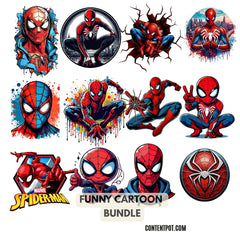 250+ Funny Cartoon Character PNG Bundle | Heroes, Villans & Princess Cartoon  Designs