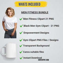 200+ Mens Gym & Fitness Designs Mega Bundle | Workout PNG SVG