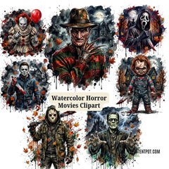 500 Halloween Horror Movies Clipart Designs PNG | Halloween Clipart Bundle for Sublimation & Print on Demand