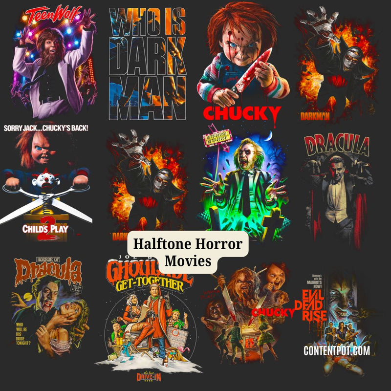 500 Halloween Horror Movies Clipart Designs PNG | Halloween Clipart Bundle for Sublimation & Print on Demand