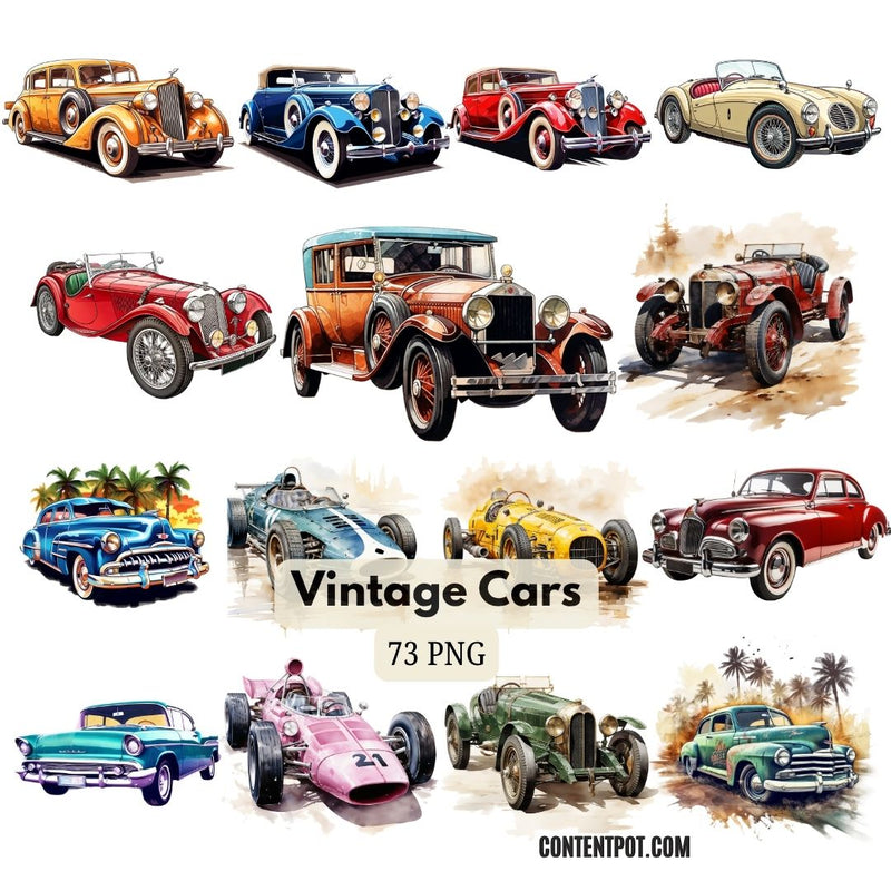 500 Luxury Cars Clipart Bundle for T-Shirts, Mugs & Print on Demand