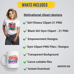 Motivational Clipart Designs | 500 Inspirational Quote PNGs  | Instant Download