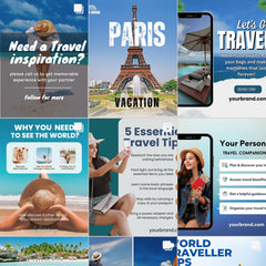 1000 Travel Instagram Post & Carousel Templates | Canva Social Media Pack
