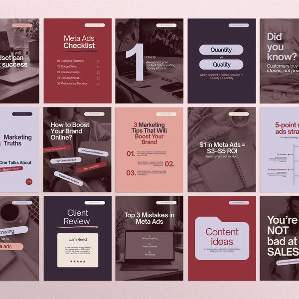 500 Business Instagram Post & Carousel Templates | Canva Social Media Pack