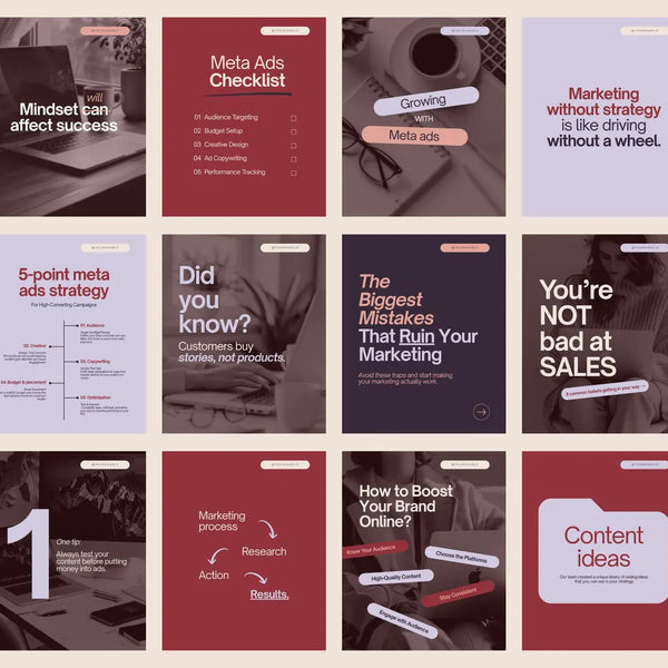 500 Business Instagram Post & Carousel Templates | Canva Social Media Pack