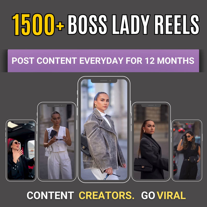 1500 Boss Lady Reels – Viral Video Bundle for Entrepreneurs, Influencers & Content Creators