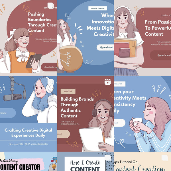 500 Content Creator Instagram Post Templates | Canva Pack