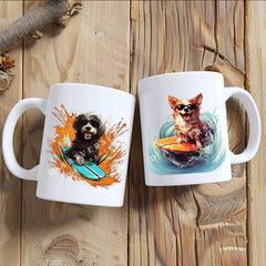 400 Summer Dogs PNG | Surf Beach Dog  |T-Shirt Design Bundle