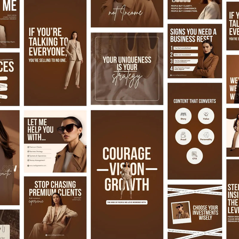 500 Luxury Instagram Post & Carousel Templates | Canva Social Media Pack