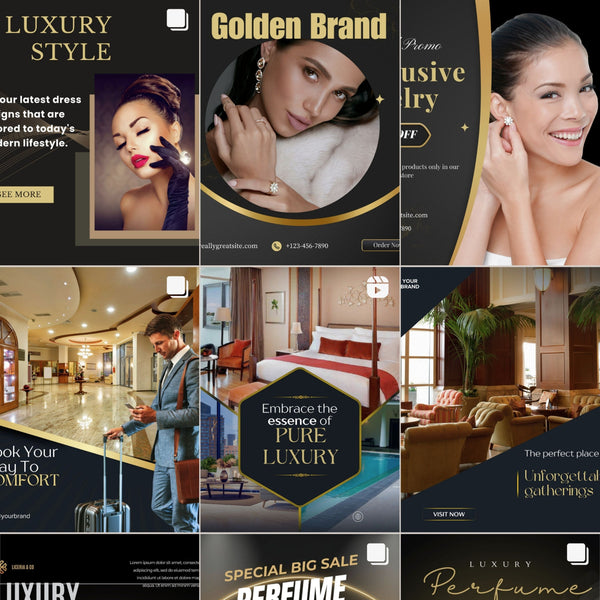 500 Luxury Instagram Post & Carousel Templates | Canva Social Media Pack