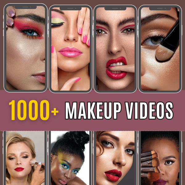 Makeup video Clips Bundle |1000 HD & 4K Makeup & Skincare | Content Creators