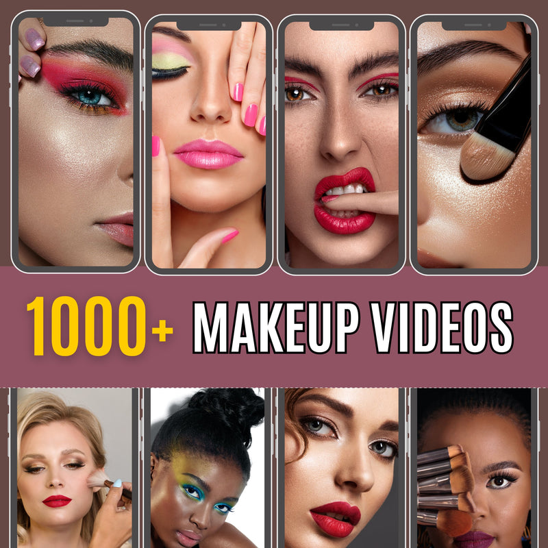 Makeup video Clips Bundle |1000 HD & 4K Makeup & Skincare | Content Creators