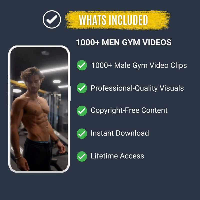 Men’s Gym & Fitness Video Bundle – 1,000+ Workout Clips | Instant Download