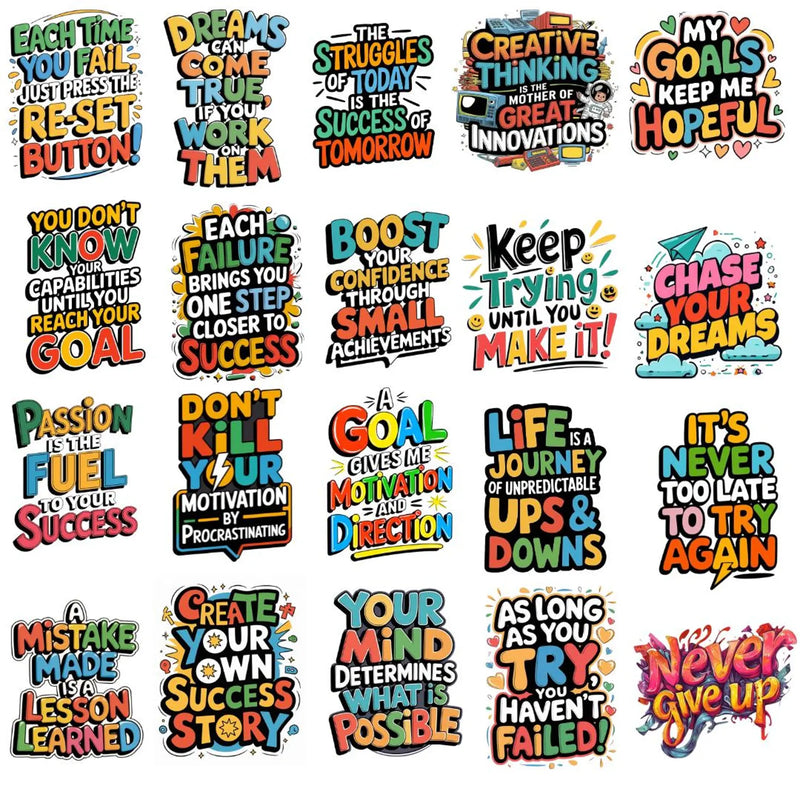 Motivational Clipart Designs | 500 Inspirational Quote PNGs  | Instant Download