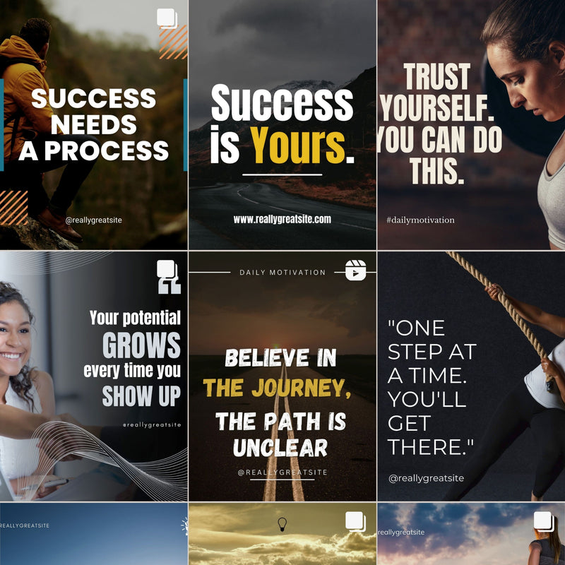 1000 Motivational Quotes Instagram Post & Carousel Templates | Canva Pack