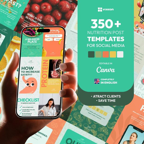 1000 Diet Instagram Post Carousel Templates | Canva Social Media Pack