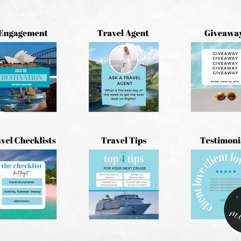 1000 Travel Instagram Post & Carousel Templates | Canva Social Media Pack